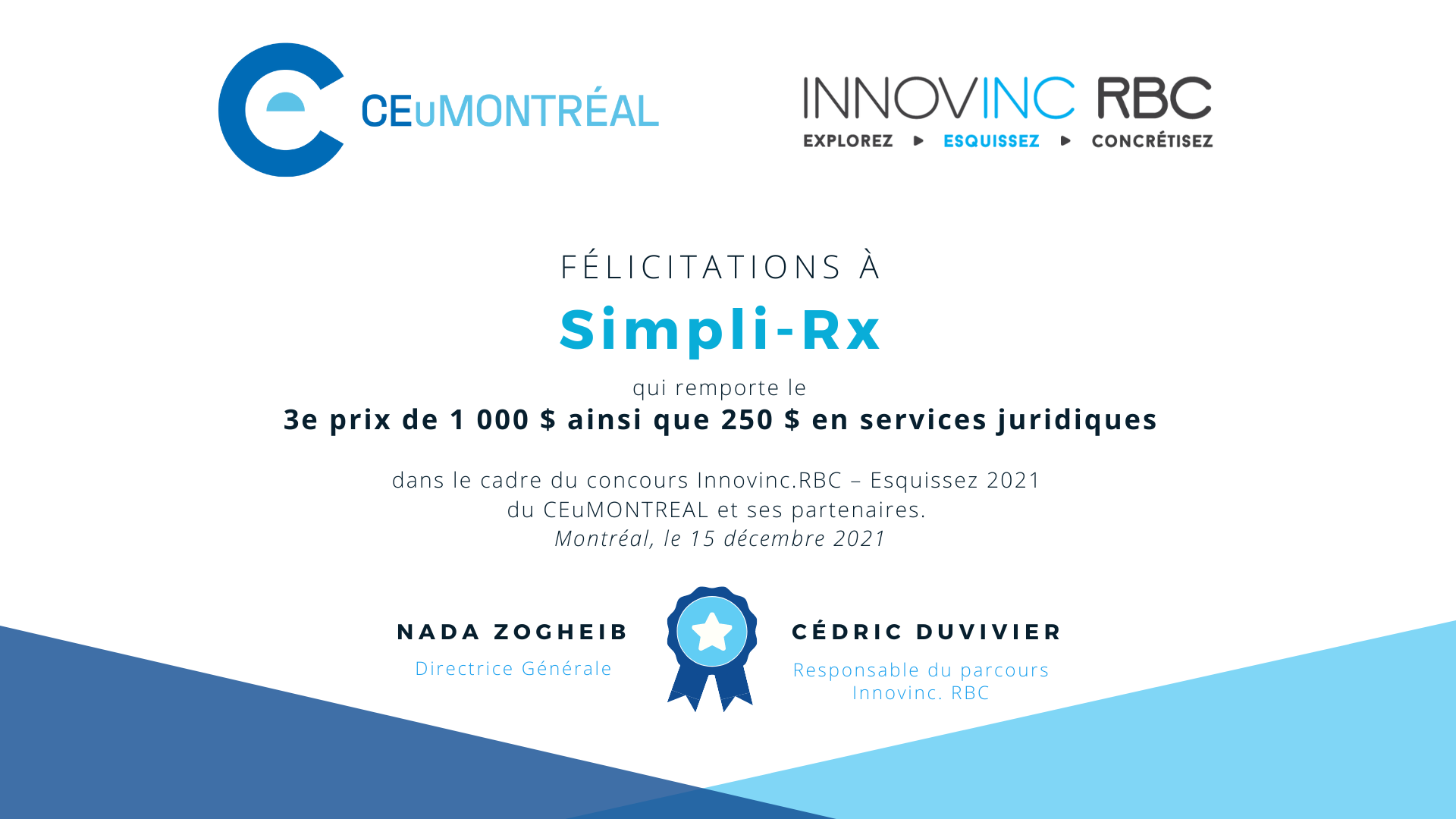 Innovinc. RBC - Esquissez - 3 prix - Simpli-Rx